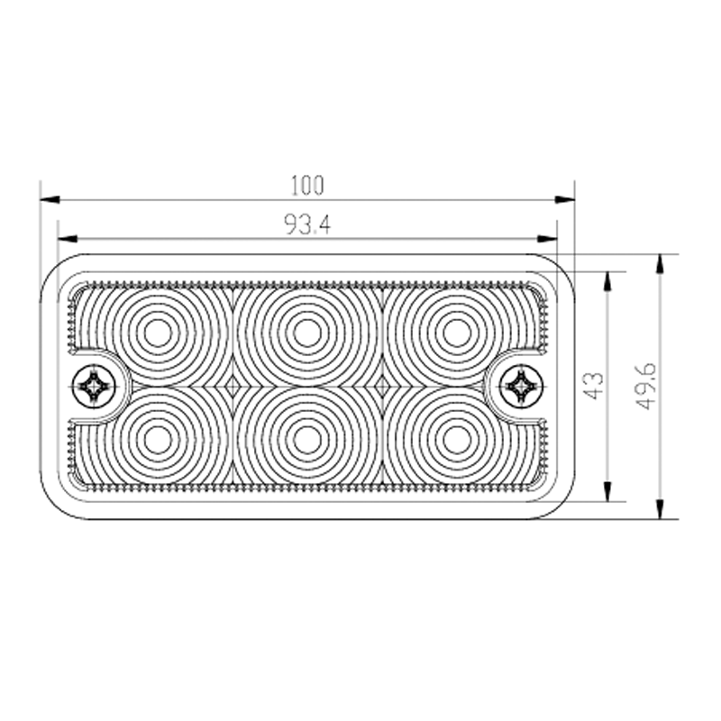 Compact IP66 LED Front Position at Width Indicator Light para sa Iba't ibang Engineering Vehicle